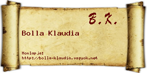 Bolla Klaudia névjegykártya