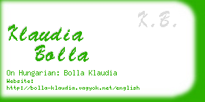 klaudia bolla business card